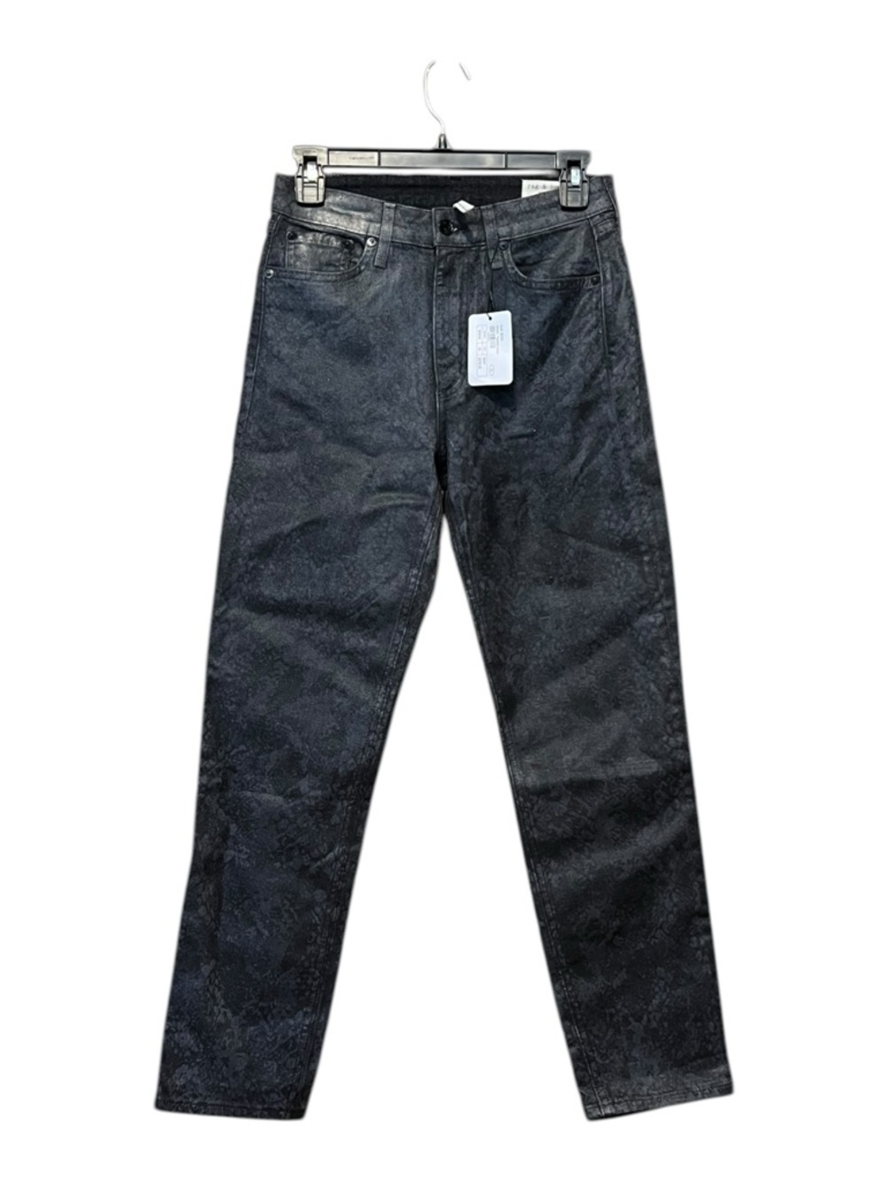Rag & Bone Nina High Rise Snake Print Coated Jeans Ankle Cigarette Sz 25 - Picture 3 of 7